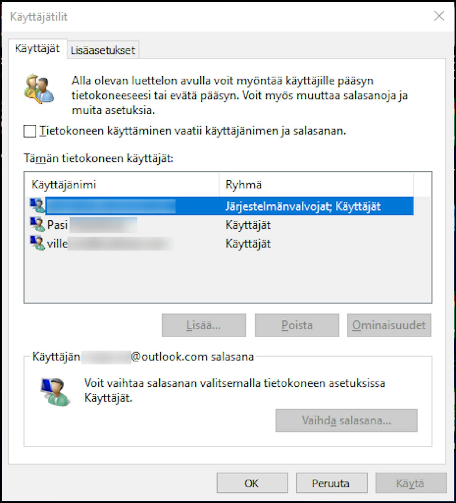 Poista salasanakysely Windows 10:ssä: Poista salasanakysely Windows 10:ssä